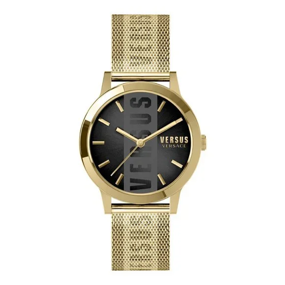 Versace Gold Watch with Tan Strap NEVER WORN Versace GRECA TIME (41mm) Gold Dial / Gold PVD Stainless  main image 2